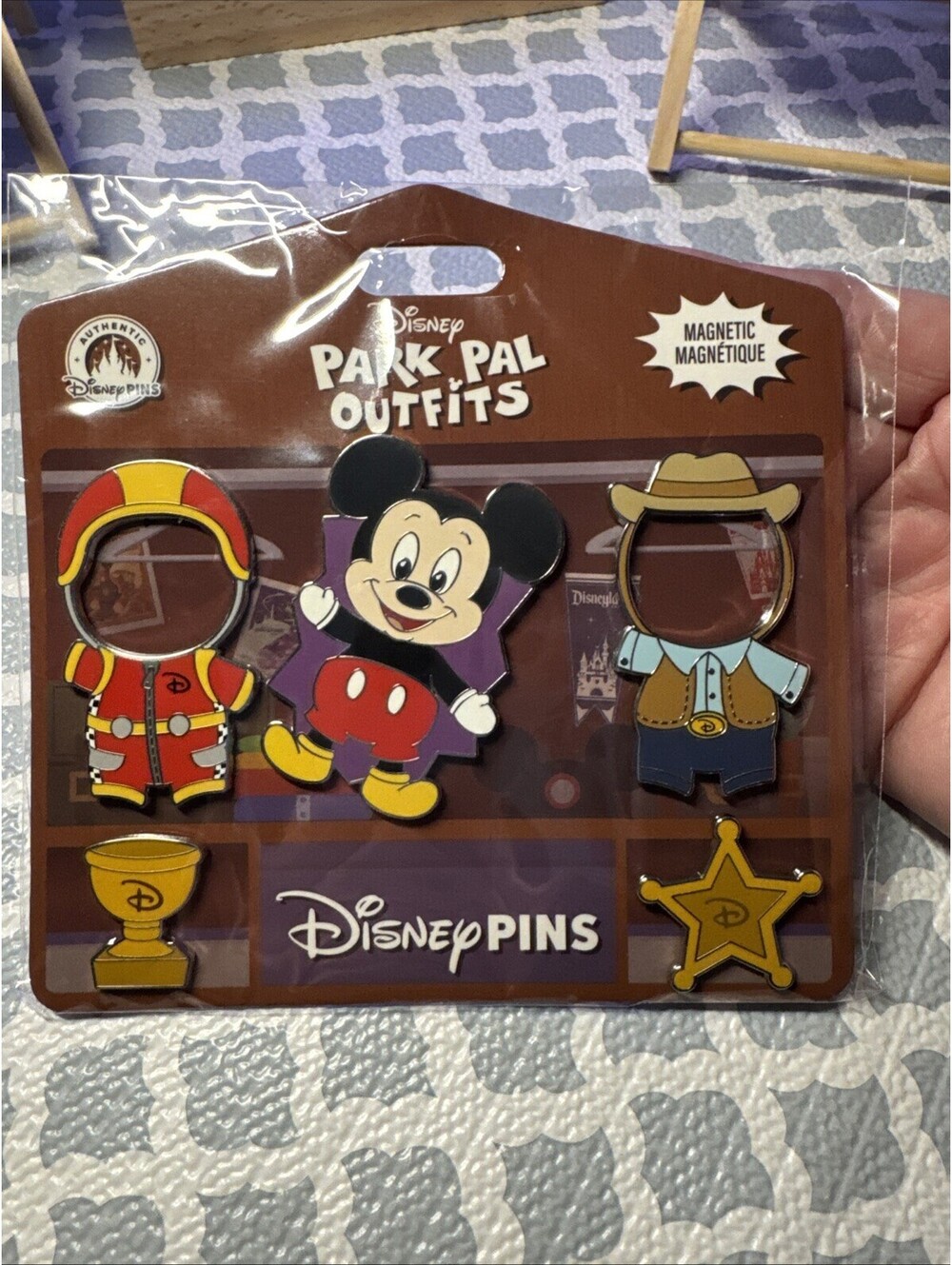 Disney Parks Pin Set - Mickey Park Pal Outfits Costume Magnetic Parks Pins